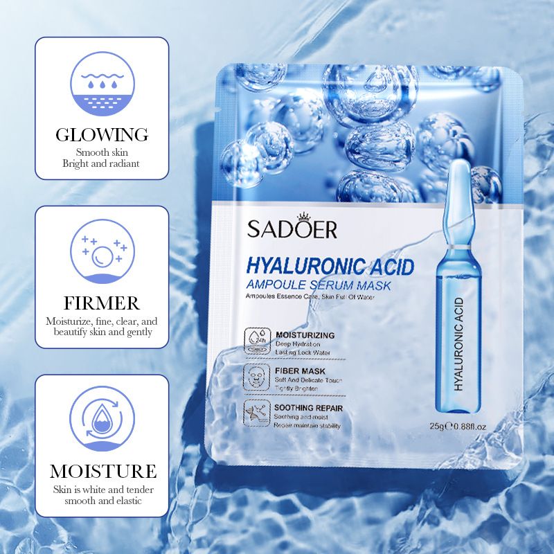 Hyaluronic Acid Ampoule Essence Mask Hydrating Moisturising Repairing Pore Shrinking Mask Cleanser Facial Mask 