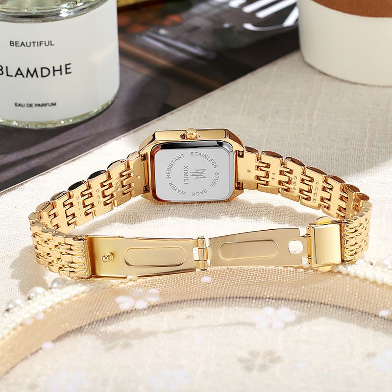 New Light Luxury Steel Belt Women's Watch Female Student Fashion Simple Square Quartz Watch
