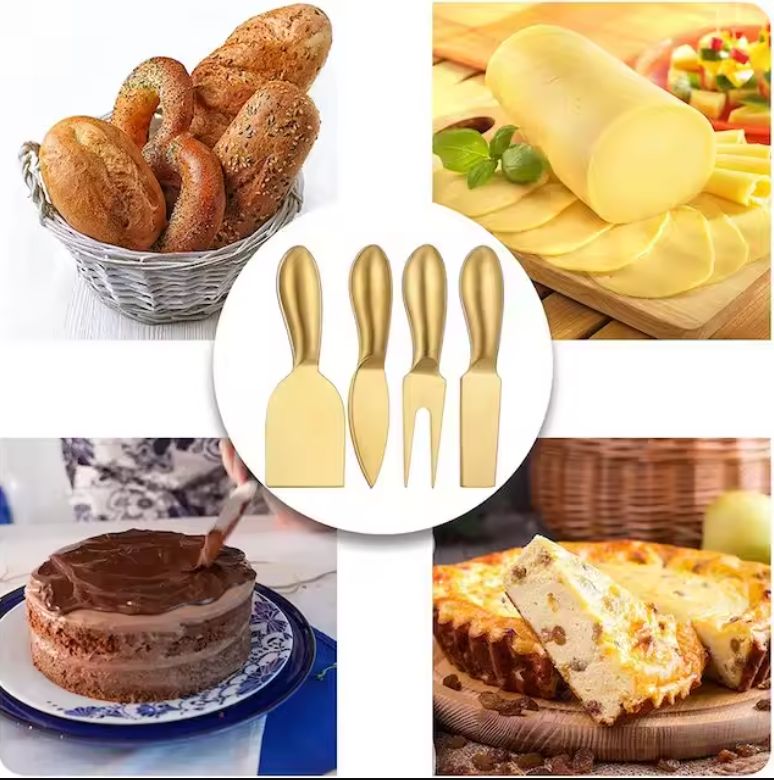 Golden Stainless Steel Slicer Cheese Knives Cutting Tool Set  for Kitchen Accessories