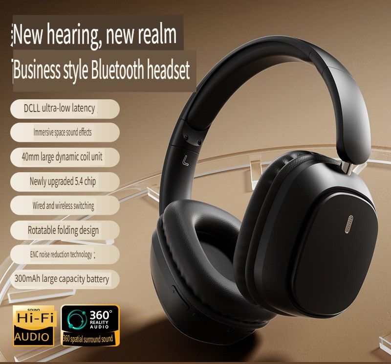 Wireless over-ear ultra-long battery life foldable stereo Bluetooth headphones
