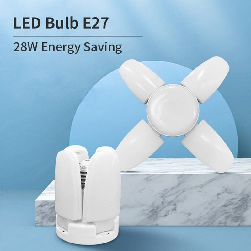Fan Shape LED Bulb E27 LED Lamp Foldable 220V 110V 40 LEDs Light Bulbs For Home Lamp Warehouse Garage Light