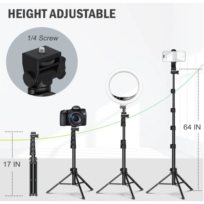 Tripod for Cell Phone & Camera, Phone Tripod with Remote and Phone Holder, Portable Tripod for iPhone, Phone Tripod for Video Recording, Cell Phone Tripod Mount Stand for Cellphone