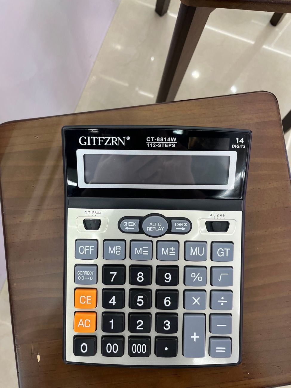 Battery Operated Professional Financial Calculator Large Button HD Display Desktop Calculating Machine for Office Accounting Business Home Use