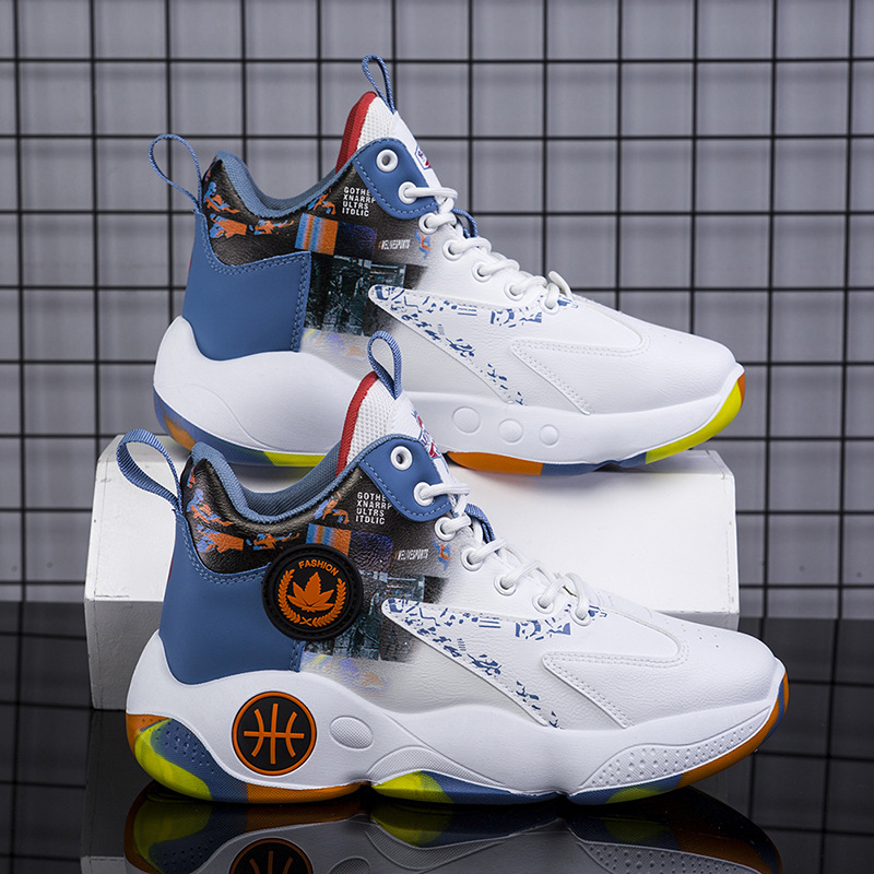 Men's Summer Breathable Graffiti Basketball Shoes Comfortable and Wearable Sports Casual Shoes