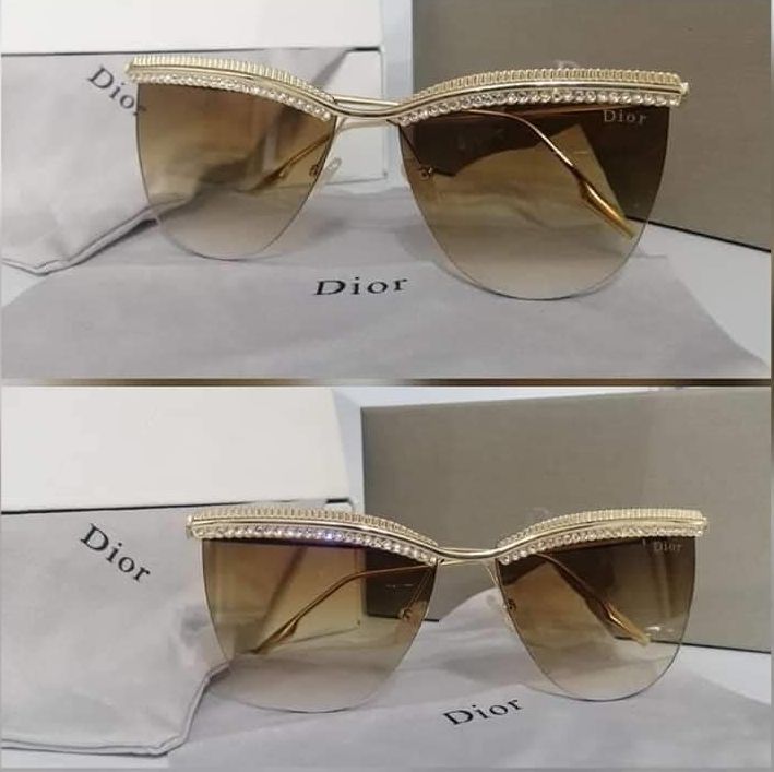 New Fashion Women's Sunglasses Rimless One-piece Sports Sunglasses With Gold