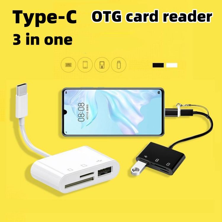 Three in one multifunctional OTG card reader Type-C to TF/SD/USB CRRSHOP Memory Card adapter digital camera Hard disk 