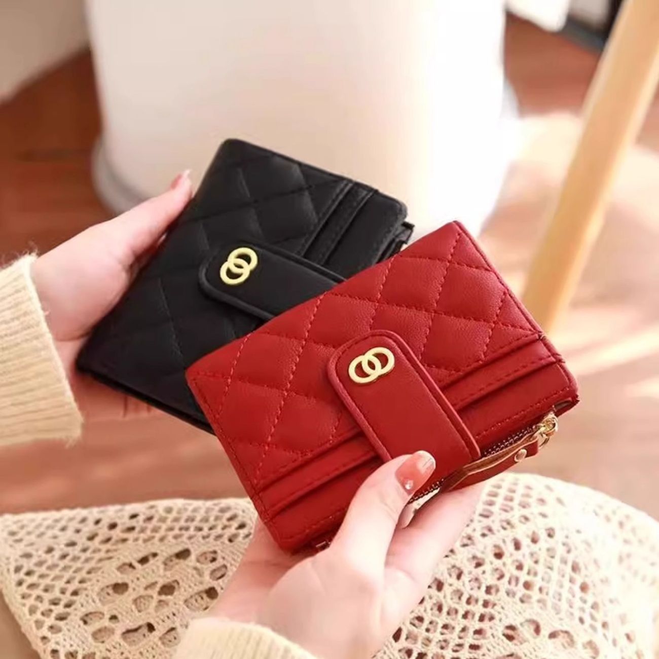 New Folding Wallet, Advanced Minimalist Small Fresh Wallet, One-Piece Foldable Style, Student Simple Ins Coin Purse for Women

