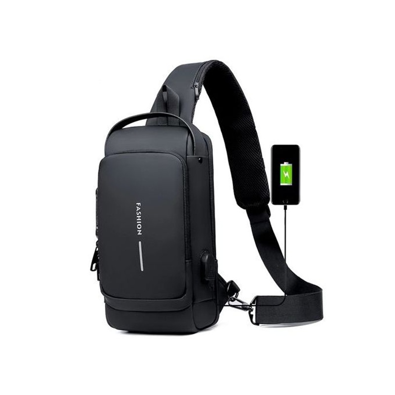 Multi functional password lock chest bag waterproof and anti-theft leisure motorcycle chest bag for men
