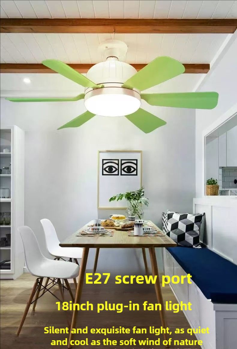 18" Socket Ceiling Fan 40W Light with Remote Control, E27 Based Easy install,LED Ceiling Fan with 3 Color Lights, Adjustable Color Temperature 3000K-6500K 