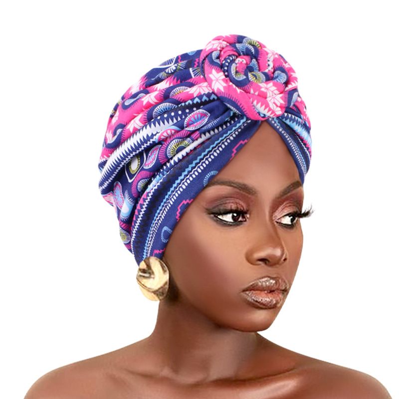 Colorful style headscarf flower headscarf hat elastic print hat sleeping hatstyle 3