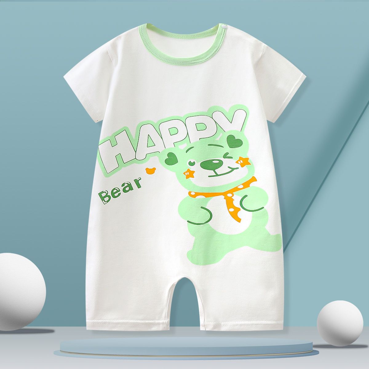 Baby Summer Romper, Cute Tiger Print Short Sleeve Jumpsuit, Breathable Thin Cotton Baby Playsuit for Newborn Toddler, Sizes 59-90cm, Single Pack, Casual One-Piece Outfit for Boys Girls6