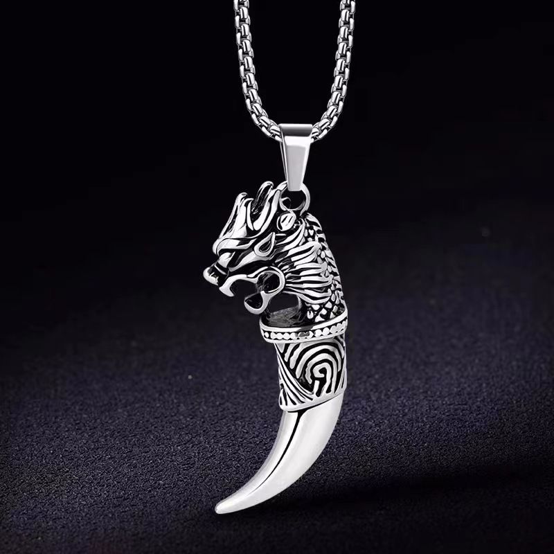 Hip hop necklace accessories Wolf Teeth Necklace Accessories CRRSHOP free shipping pendant chain 