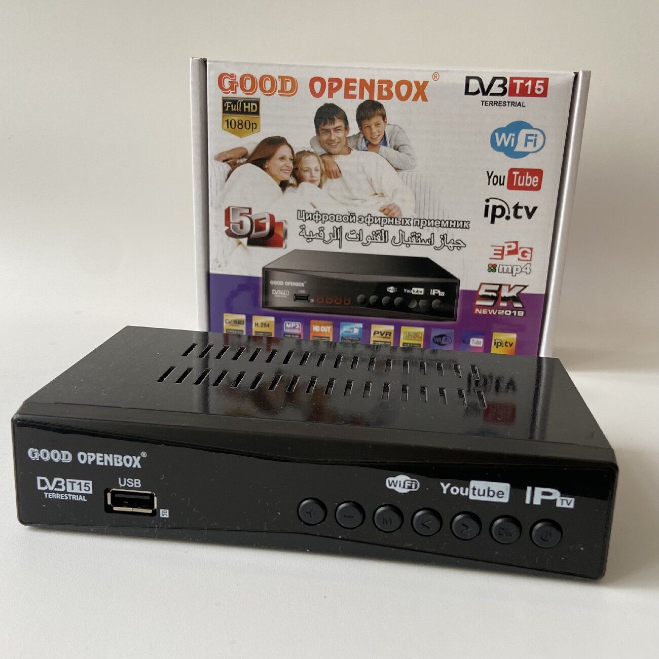 Accra DVB-T2 HD Receiver Box with USB Recording, Decoder Box,FULL HD 1080p Upscaling & Local ChannelsFor Home, Hotel & Business (100-240V Voltage Compatible)