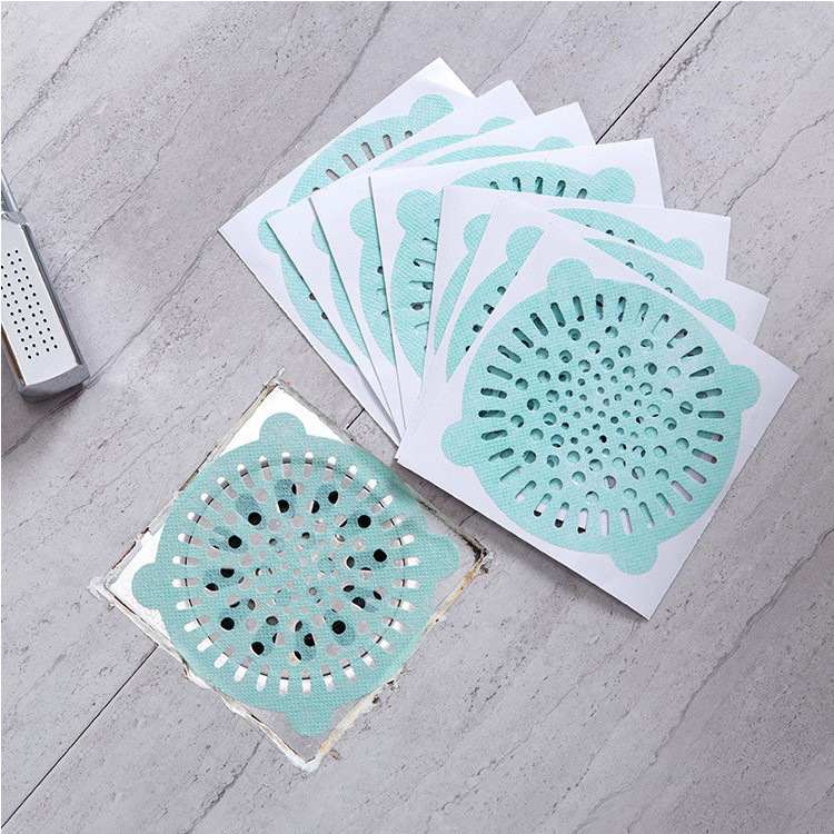 30pcs Disposable Floor Drain Sticker Hair Filter Residue Catcher Paster Paper Drain Hair Stopper Bathroom Kitchen Cleaning Tools