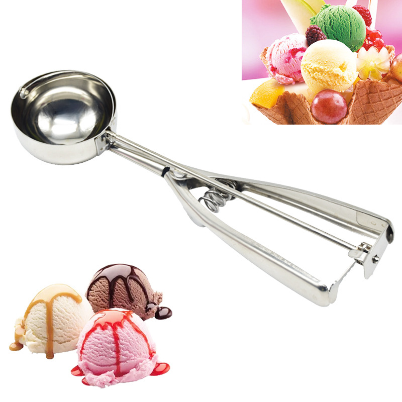 Ice Cream Scoop with Trigger, 18/8 Stainless Steel Cookie Scoops for Baking