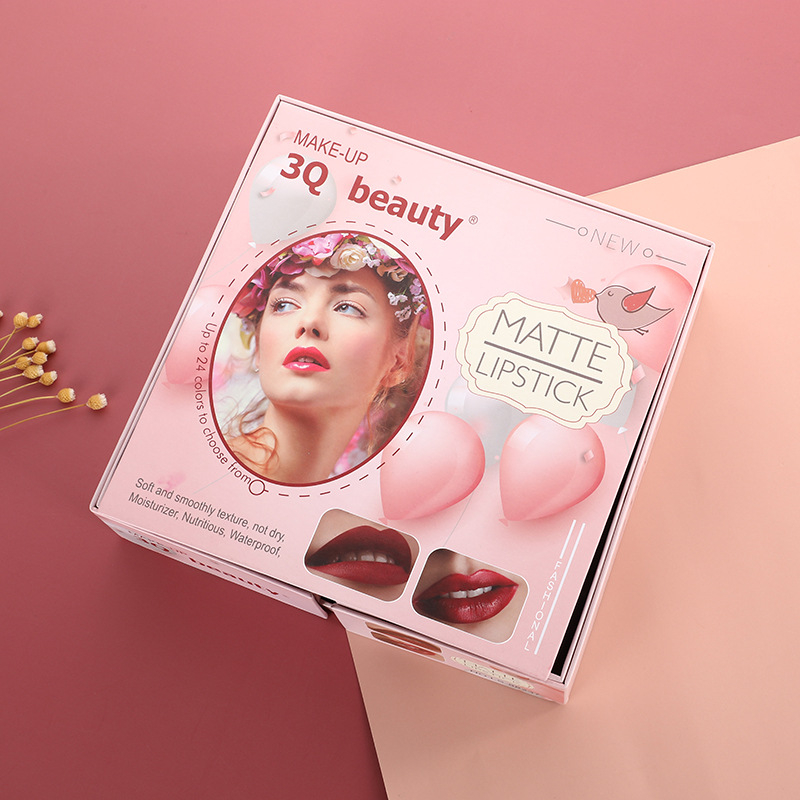 LS-88237 Matte Lipstick Set 12 Colors Velvet Smooth Long Lasting Moisturizer Lip Makeup Kit, 24PCS/BOX
