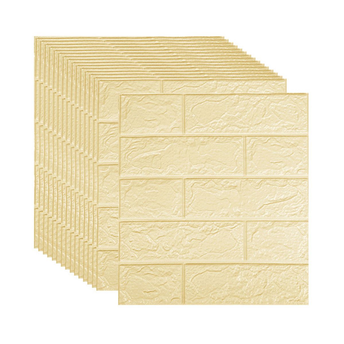 【Multi pcs】Soundproof Peel and Stick Wall Covering 3D Home Wallpaper Interior Decoration Design, Can Also Be Used in KitchenSmall size beige 3MM
