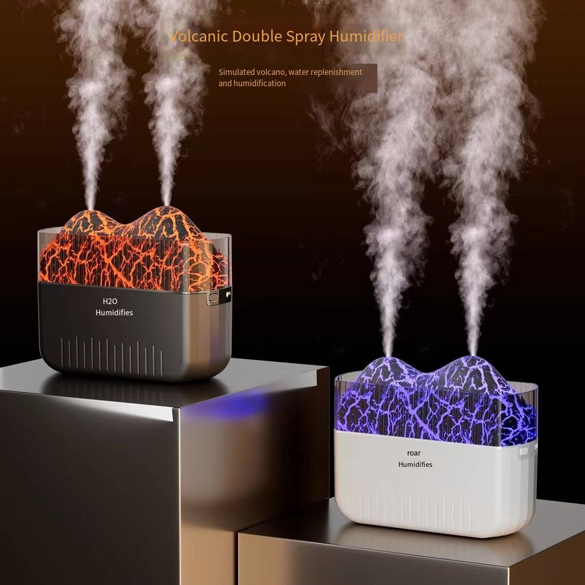 Mini Dual Spray USB Humidifier, Portable Ultrasonic Aroma Diffuser Mist Atomizer, Quiet Large Mist Volume Air Moisturizer, Small Desktop Hydration Sprayer for Home Bedroom Office Indoor Use