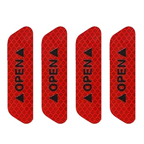 4 Door Open Reflector Sticker Universal Car Door Safety Warning Anti-Collision Reflector 25 mm x 0.095 m Red Reflective Tape  (Pack of 4)