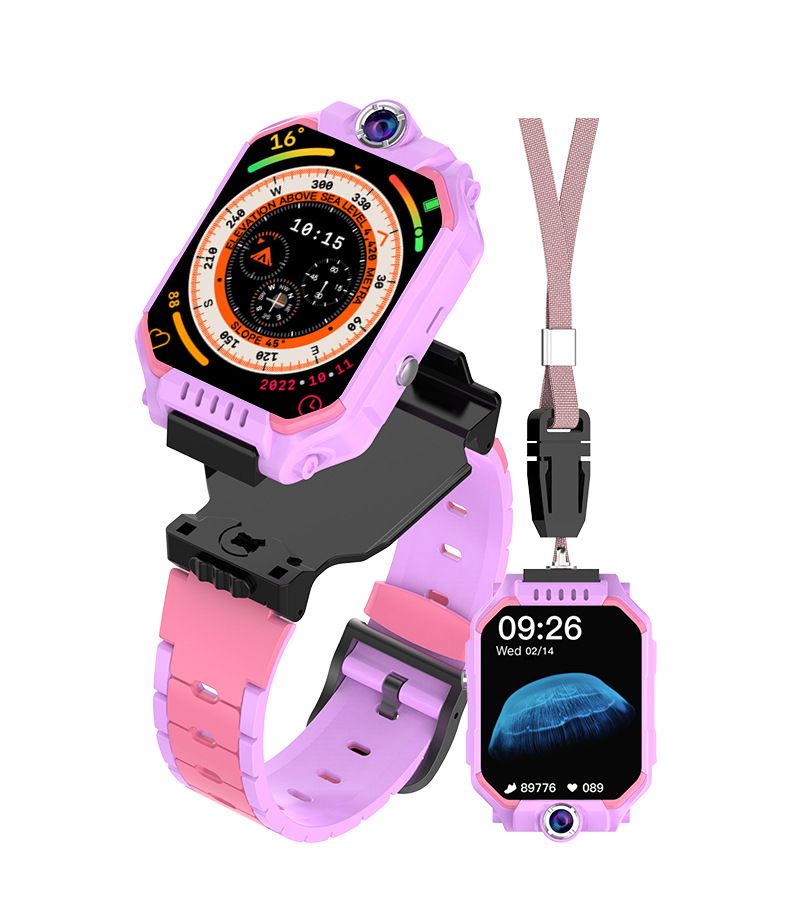 Kids Smartwatch GPS Tracker + Video / Voice Chat | SOS Button | Pink