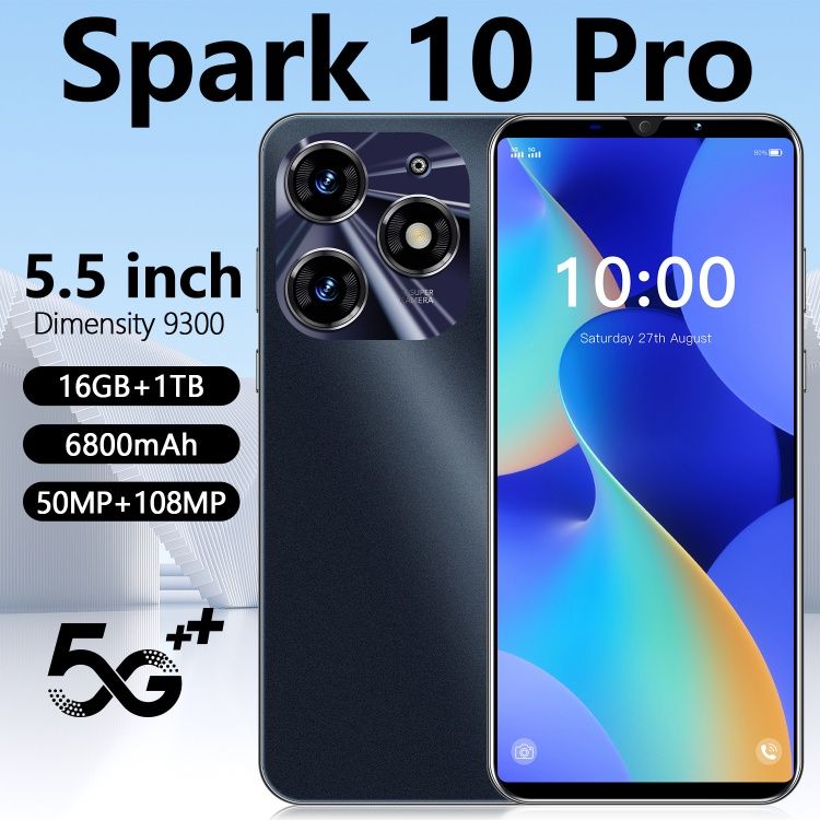 Smart phone Spark 10 Pro new 1+8G Android 5.5inch smartphone black white light blue mobile phone CRRSHOP digital GPS screen fingerprint unlock phone