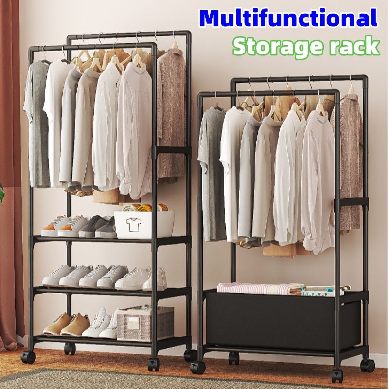 Clothing rack, simple drying rack, multifunctional shoe and hat storage rack, bedroom, folding, splicing, storage rack