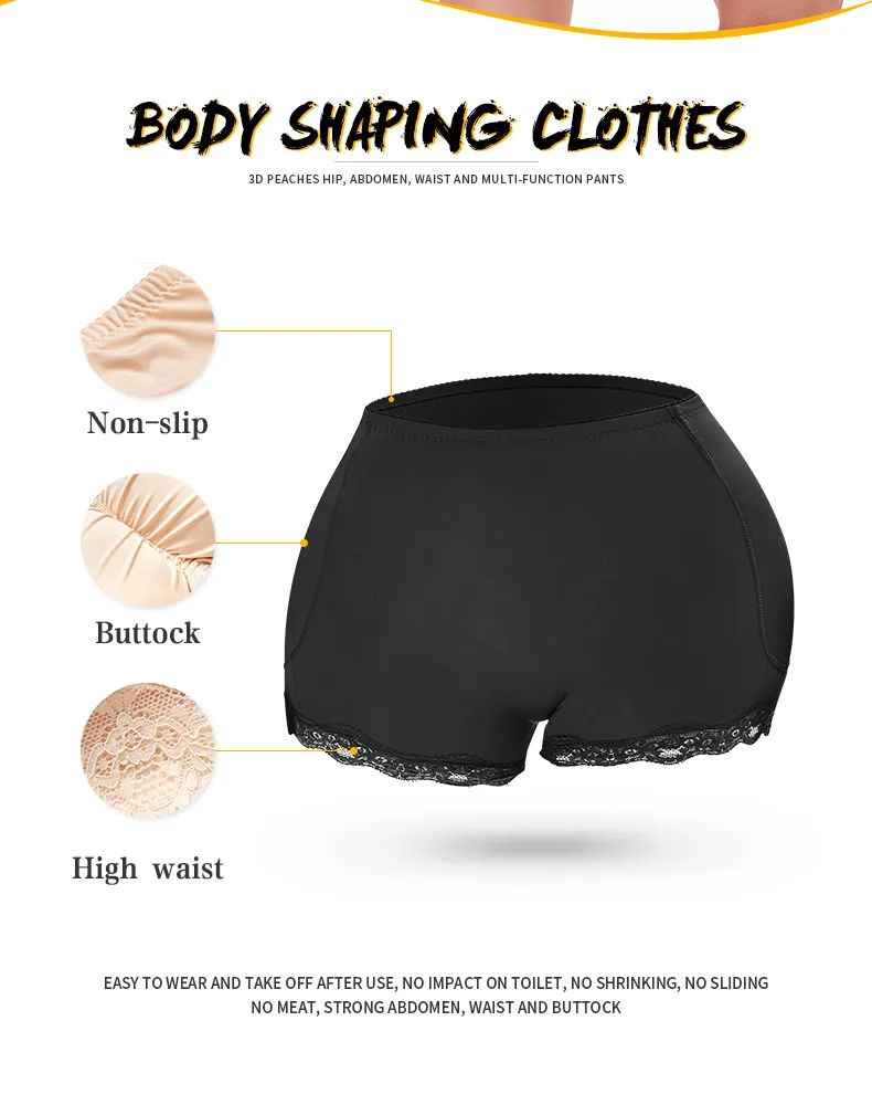 Women Butt Lifter Panty Fake Buttock Body Shaper Padded Underwear Lady Lift Bum High Waist Tummy Control Hip Panties