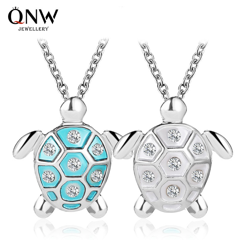 Cross-border hot jewelry temperament and hundred match diamond set turtle necklace necklace simple cute small turtle pendant collarbone chain
