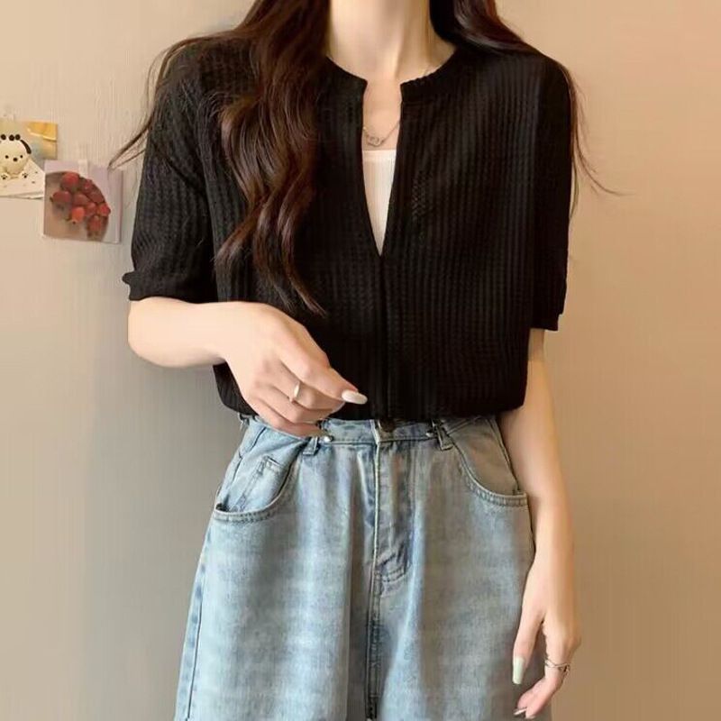 YF7814 New Short Sleeve Sunscreen Cardigan Wrapped with Ice Silk Knitwear Women's Short Shawl Air Conditioned Shirt Thin
