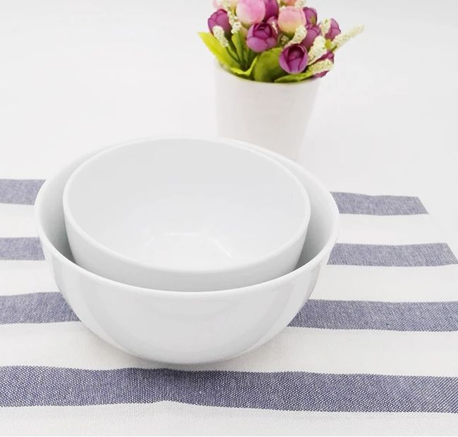 porcelain cheap eco-friendly food noodle restaurant dinner custom print paint a white ceramic bowl TC-034