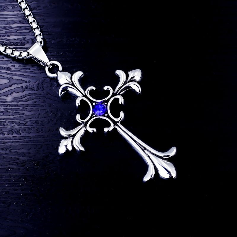 Cross, diamond inlay, pendant, necklace, cross stainless steel necklace CRRSHOP cross necklace,cross pendant necklace