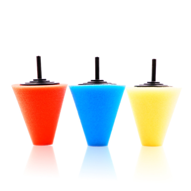 Automobile wheel hub polishing disc detail polishing wheel medium mesh steel ring polishing sponge disc with 6mm handle conical sponge wheel