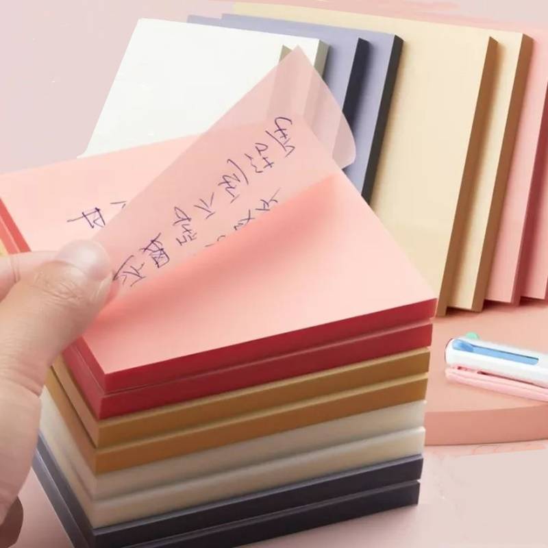 PLT-014 50 Sheets Creative Transparent PET Memo Pad Posted It Sticky Notes Planner Sticker Notepad School Supplies Students Stationery