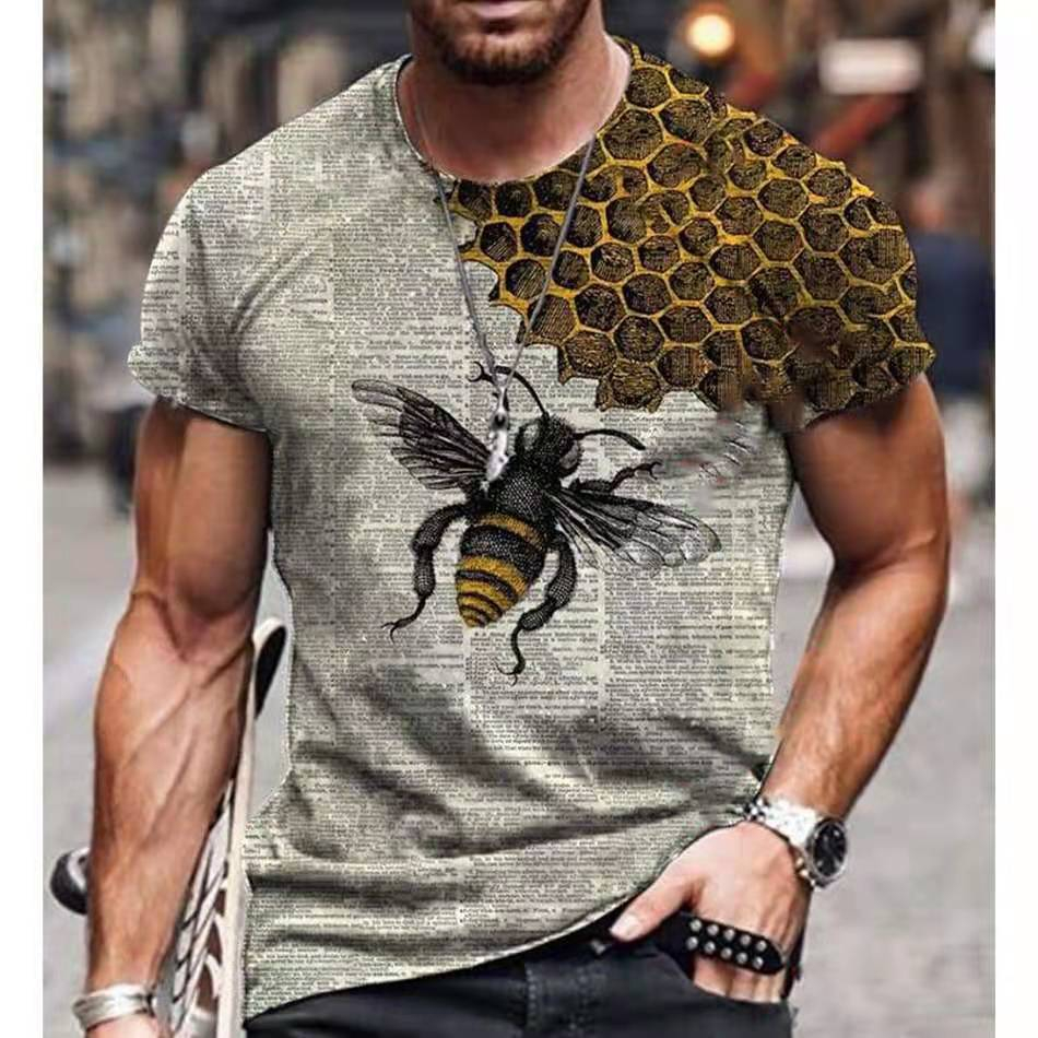 Fashion Round Neck Short Sleeve T-shirt - Gray