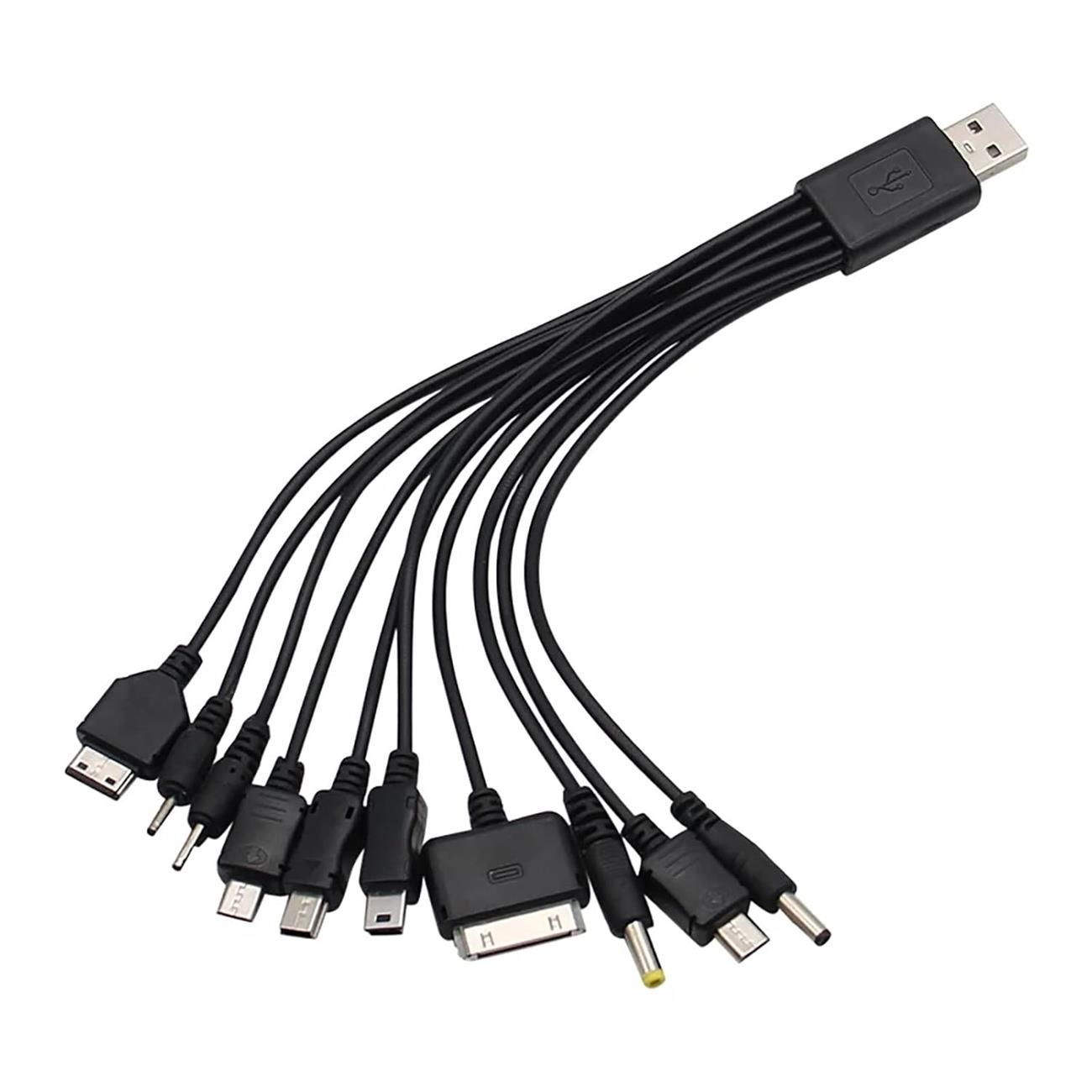 10 in 1 Universal USB Charging Cable, Multiple Universal Charging Cable for Cell Phones Blutooth Earphone Speaker Adapter Cable, 20cm Data Cable
