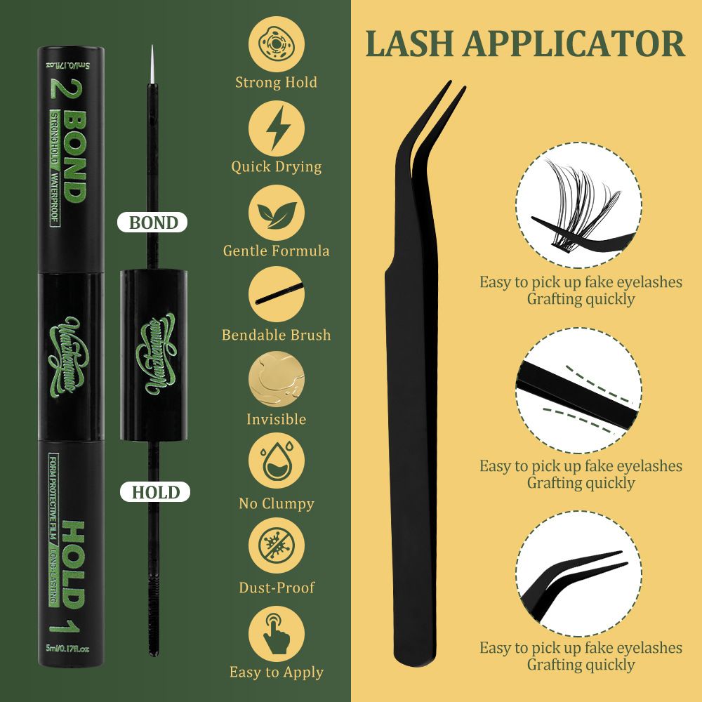 3D Fluffy Wispy D Curl Individual Cluster Lash Kit Natural Thick Volume DIY Segmented Self Graft Eyelashes Soft Fiber Reusable Individual Lashes With Tweezers Glue For Daily Dating Cross-border Beauty