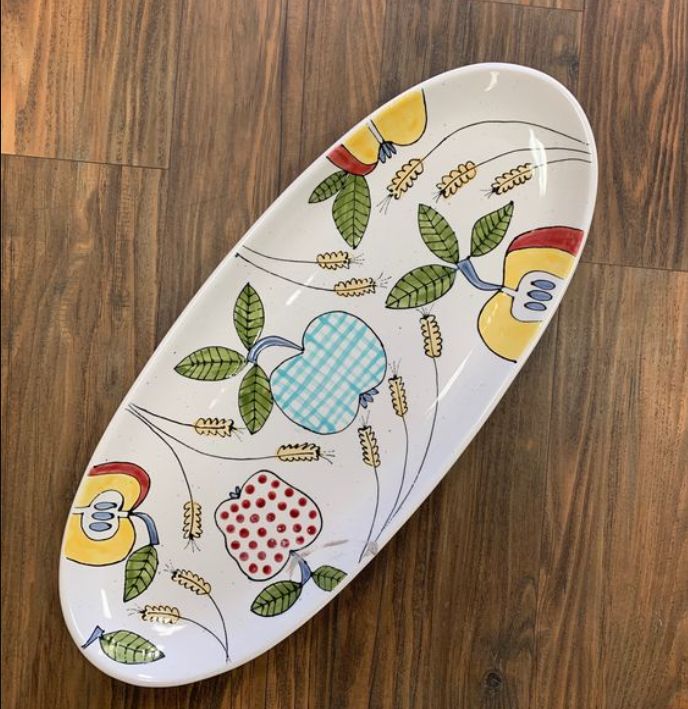 GR 19.5inches kitchen Harbor Oval plate European style serving buffet salad mixed fruit tray durable tableware Melamine Design Tableware High-Grade serving tray