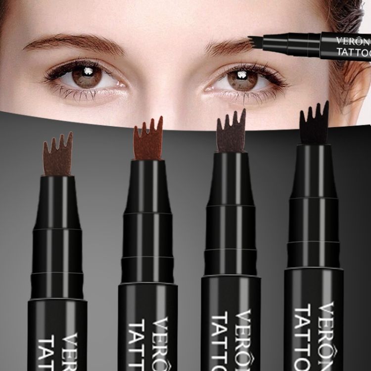 Eyebrow Pencil Four forked eyebrow pencil No makeup removal, four forked water eyebrow pencil, four headed eyebrow pencil, liquid eyebrow pencil, thick CRRSHOP beauty care eye makeup