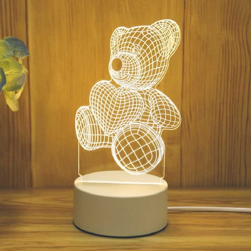 3D night light, gift creative atmosphere bedside night light, birthday gift CRRSHOP Atmosphere Lamp USB charging