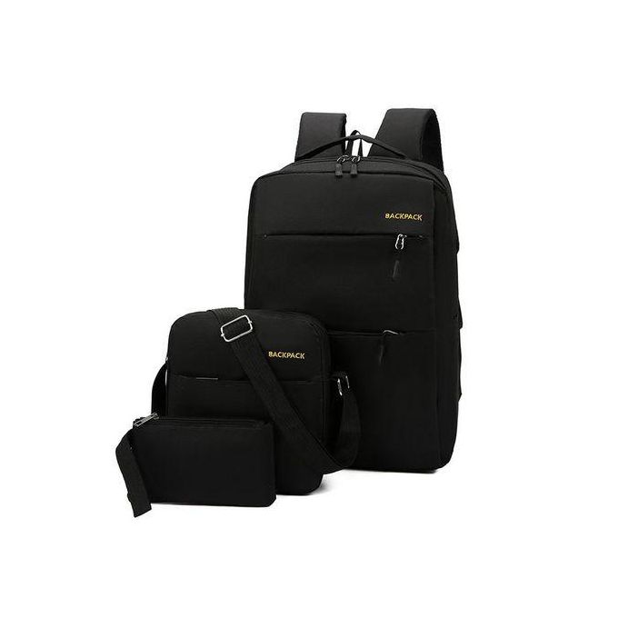 3 In 1 Multi Functional Backpack With USB Slot - Black