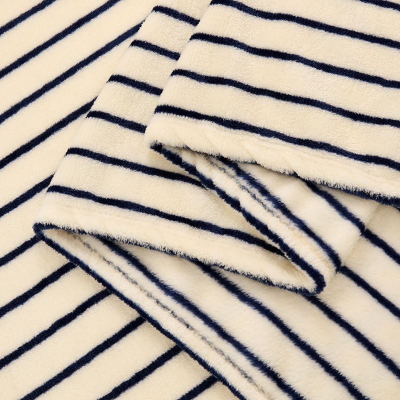 Striped Coral Fleece Blanket Soft and Comfortable Shawl Blanket