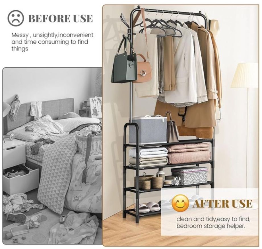 5 Tier - Multi-functional Coat Rack,5 layersStorage scenes: dormitories, apartments, houses