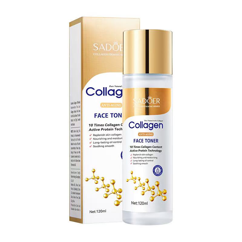 Gold bone collagen Anti aging Essence liquid skin care Serum face gel Deep moisturizing facial mask Whitening skincare seriesFace Toner 120ml