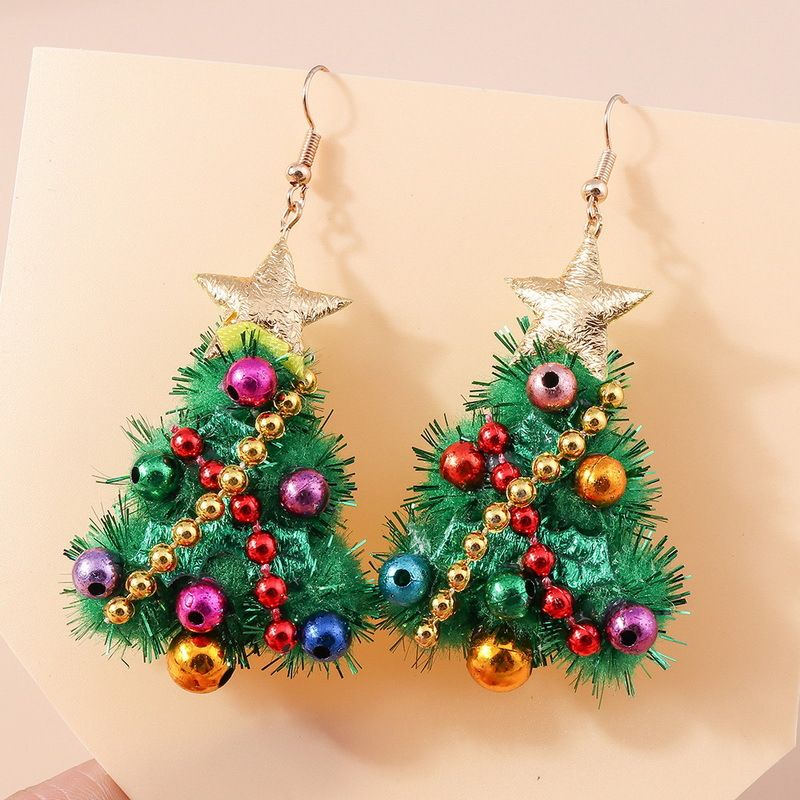 ER21Y0915 New Christmas Snowman Bells Dangle Earrings For Women Girl Elk Snowflake Tree Party Jewelry Gift