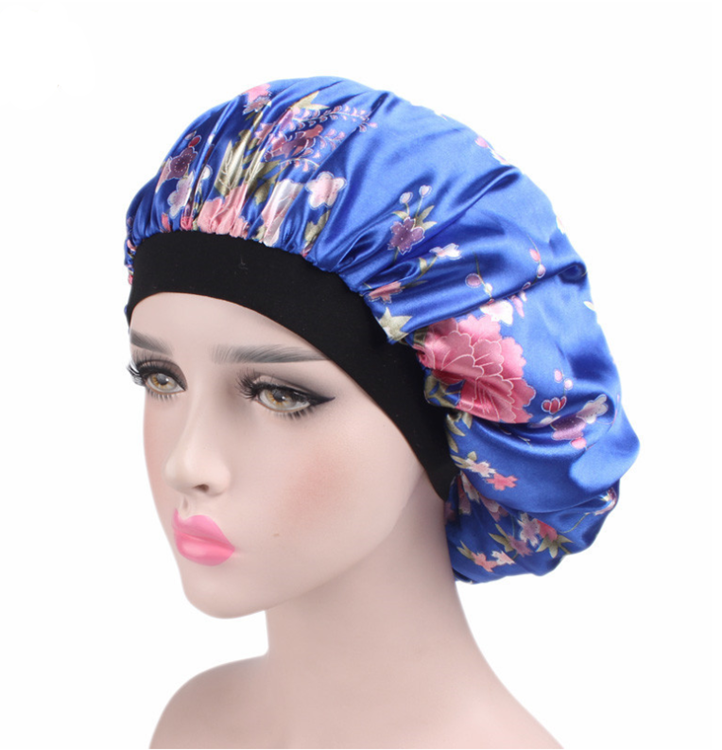 Cap for Women Soft Silk Hair Bonnet with Wide Band Comfortable Night Sleep Hat Hair Loss Cap