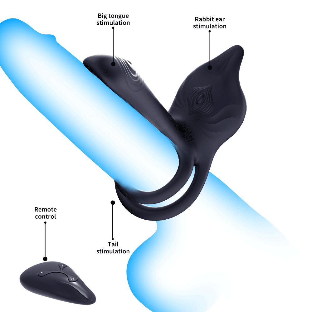 YY943 Vibrating Cock Ring, 3 in 1 Silicone Penis Ring with 10 Vibration Modes G-Spot & Clitoral Stimulator, Couple Vibrator Rechargeable Waterproof Adult Sex Toys with Remote Control for Men or Couples Play