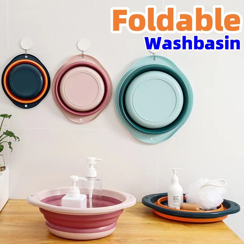 Foldable washbasin Portable folding basin for washbasin CRRSHOP Travel home multi-purpose washbasin dormitory can hang kitchen sink