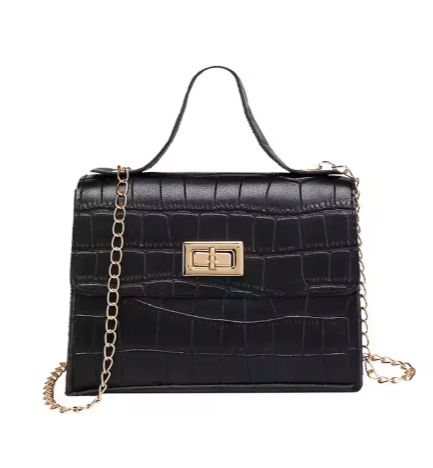 Crocodile Mini Handbag for Women Fashion Designer Chain Strap Crossbody Purse Single Handle PU Lining for Spring Summer Dress
