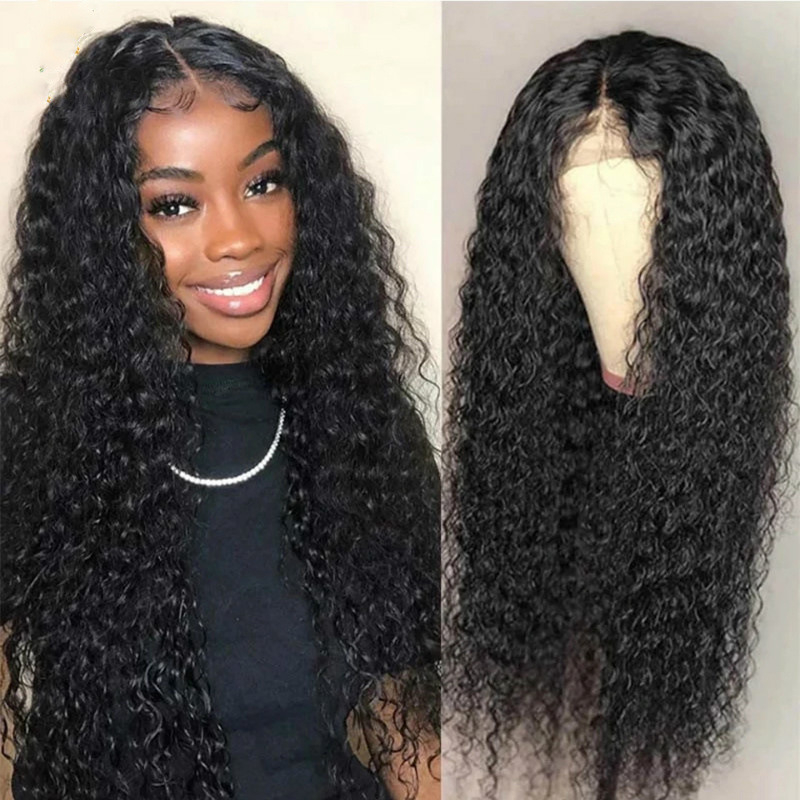 184 27 Inch Deep Wave Closure Wigs Human Hair Wigs for Black Women Lace Closure Lace Front Wigs Long Curly Brazilian Virgin Pre Plucked 