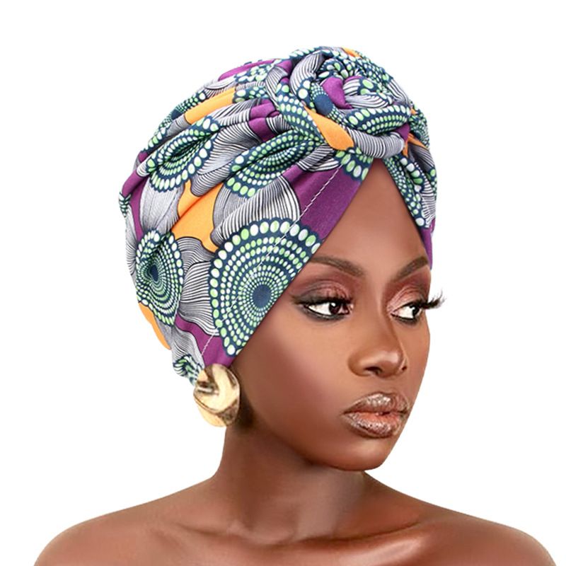Colorful style headscarf flower headscarf hat elastic print hat sleeping hatstyle 10